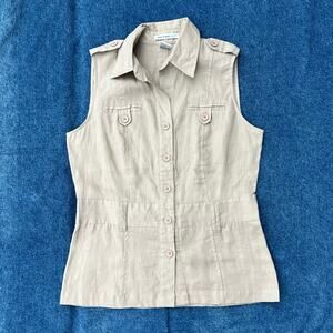 saint tropez west linen sleeveless tank top